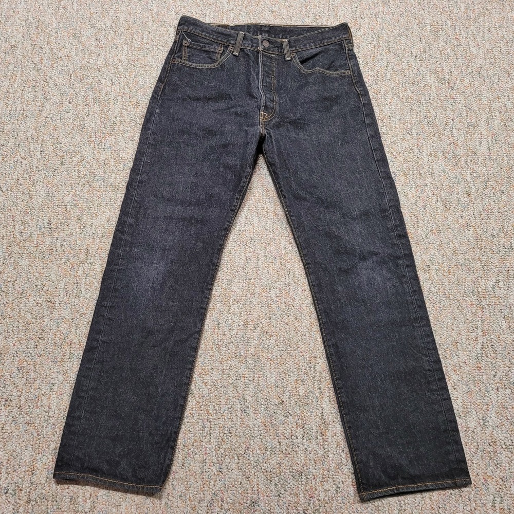 Levis 501 Jeans Mens 33x32 (Measures 30x29) Dark Wash Button Fly Original Fit